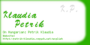 klaudia petrik business card